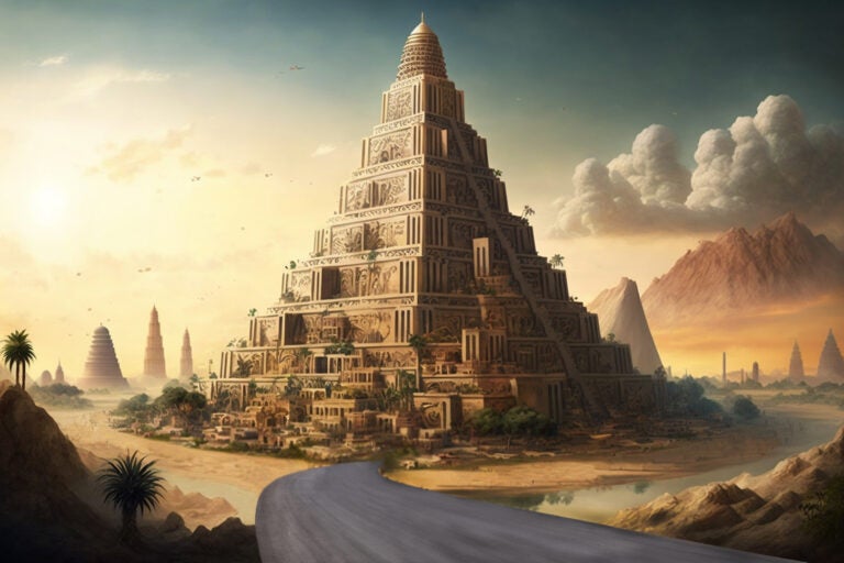 古代都市のアスファルトの道路