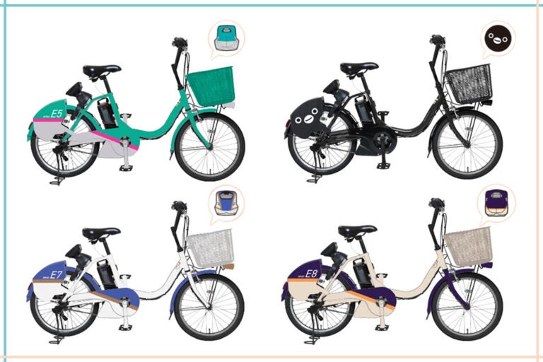 Suicaのペンギンと新幹線デザインの自転車