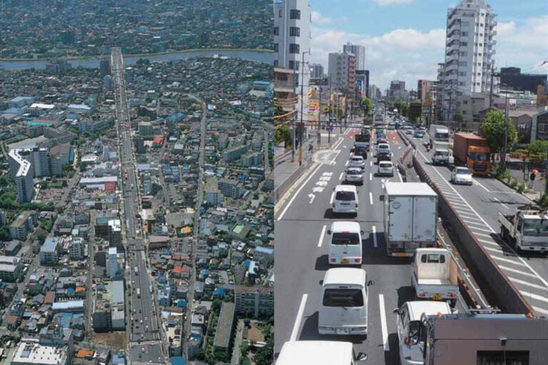 国道6号新宿拡幅の事業区間