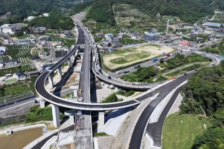 2024年10月に撮影された蒲郡IC付近の様子。
