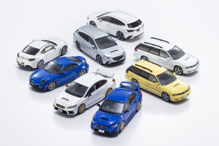 京商のミニカーにレガシィ、WRX、レヴォーグ、BRZがラインナップ