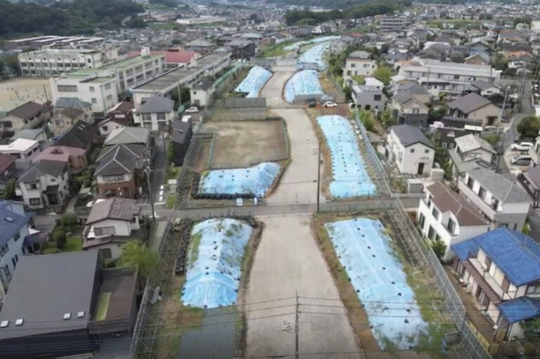 八王子市片倉地区の準備工事状況。