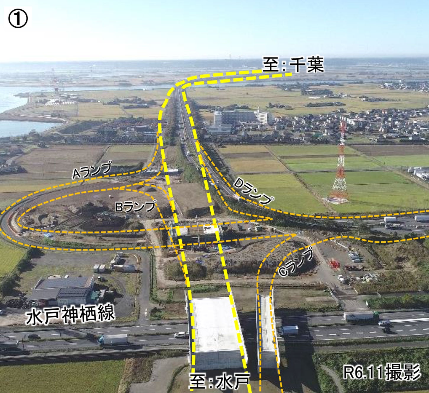 東関東道 潮来ICの様子。