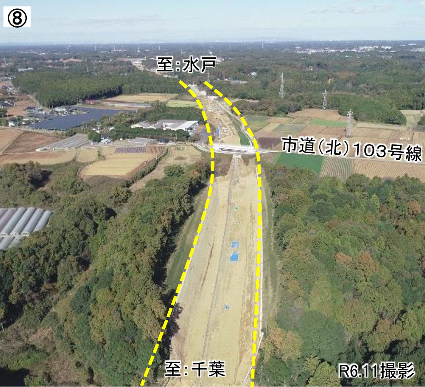 東関東道 行方市両宿地区の様子。