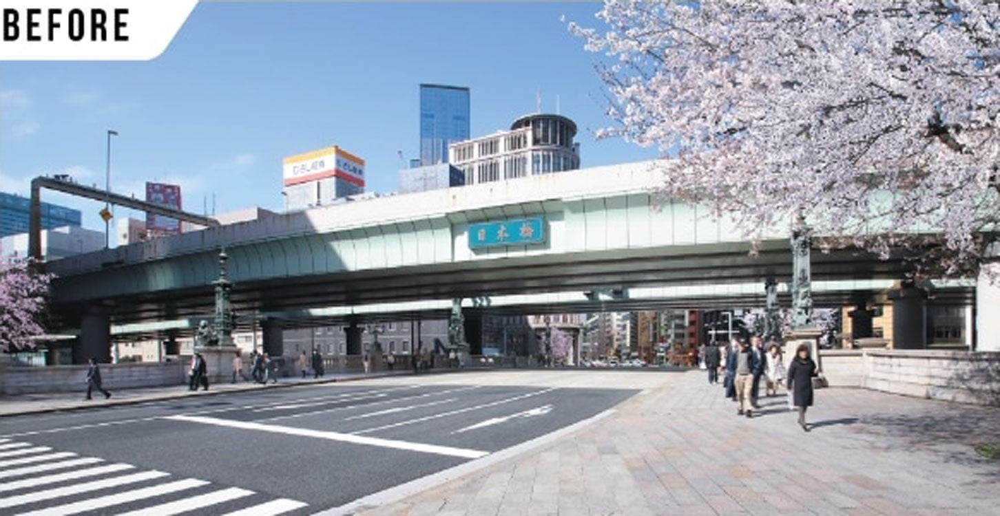 首都高日本橋区間の現在の状況。
