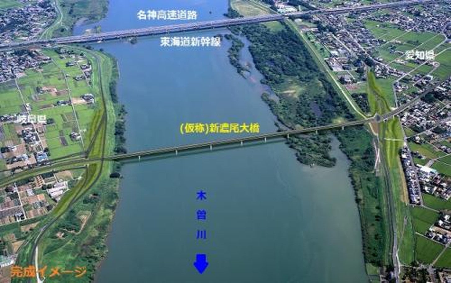 新濃尾大橋の位置図。