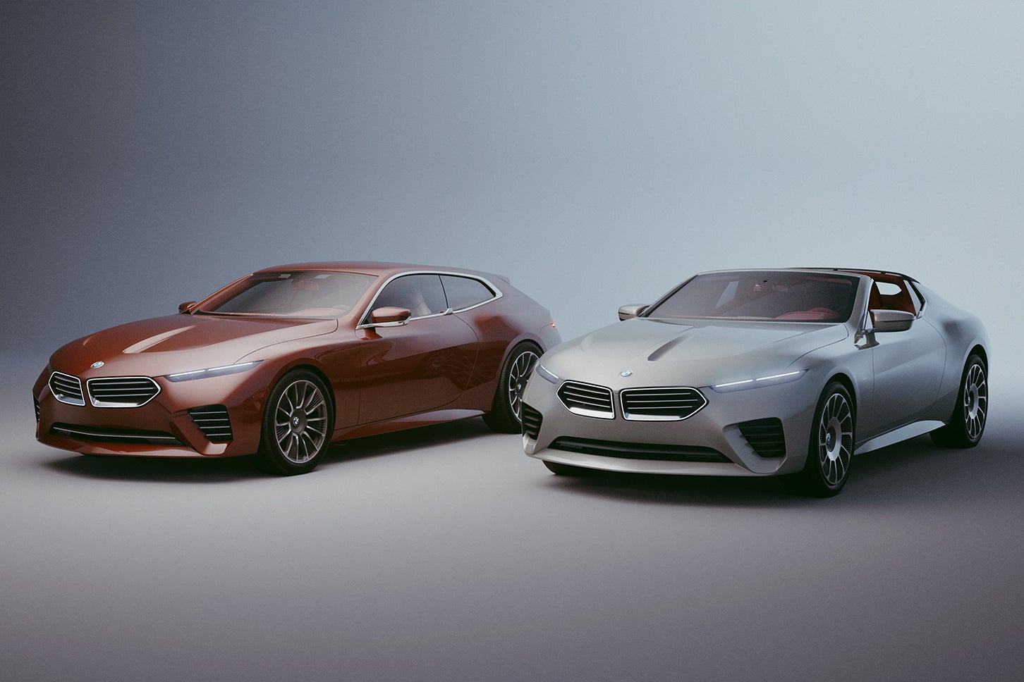 2024年に発表された「BMWコンセプト・スカイトップ（写真右）」と今回発表された「BMWコンセプト・スピードトップ（同左）」