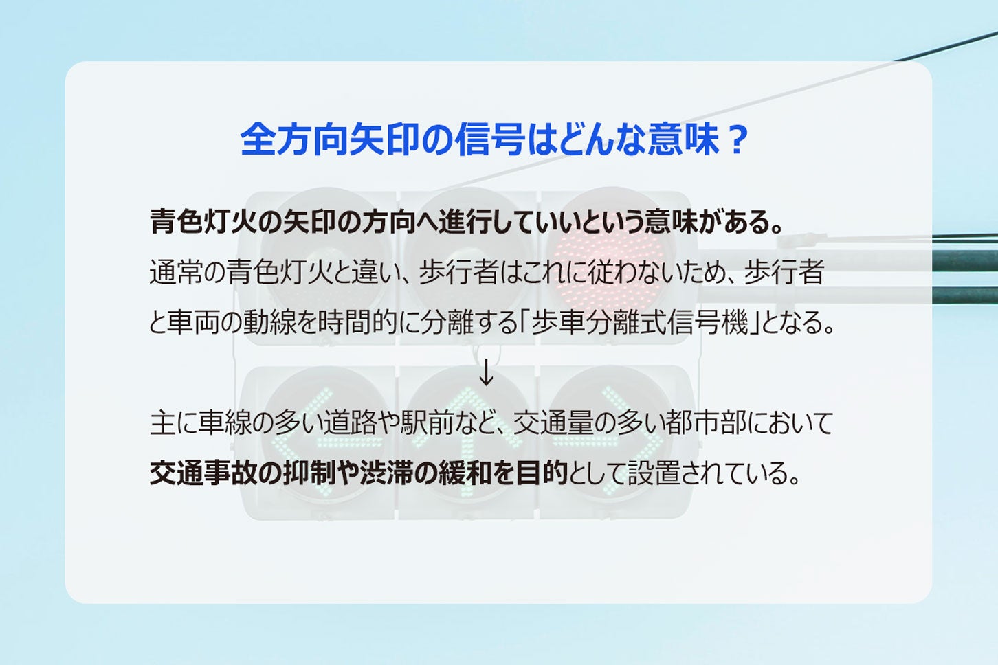 全方向矢印信号の意味。