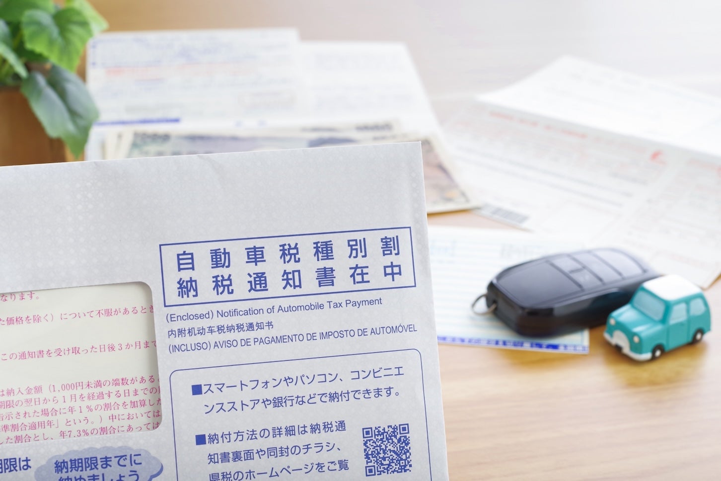 自動車税納付通知書の画像