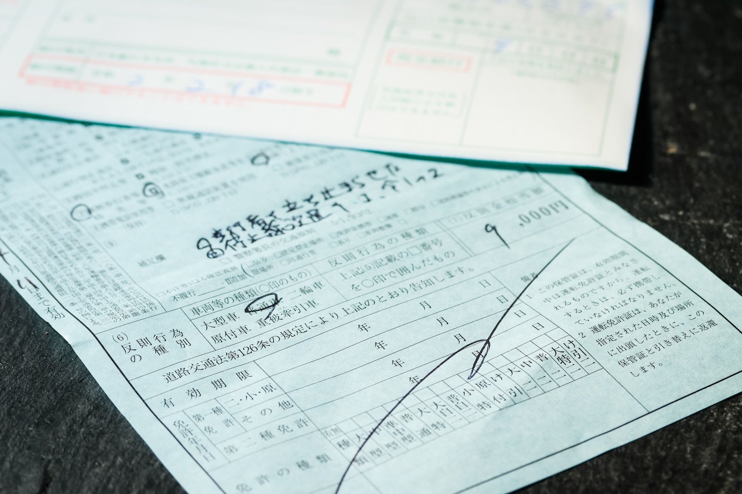 「青切符」のイメージ写真。