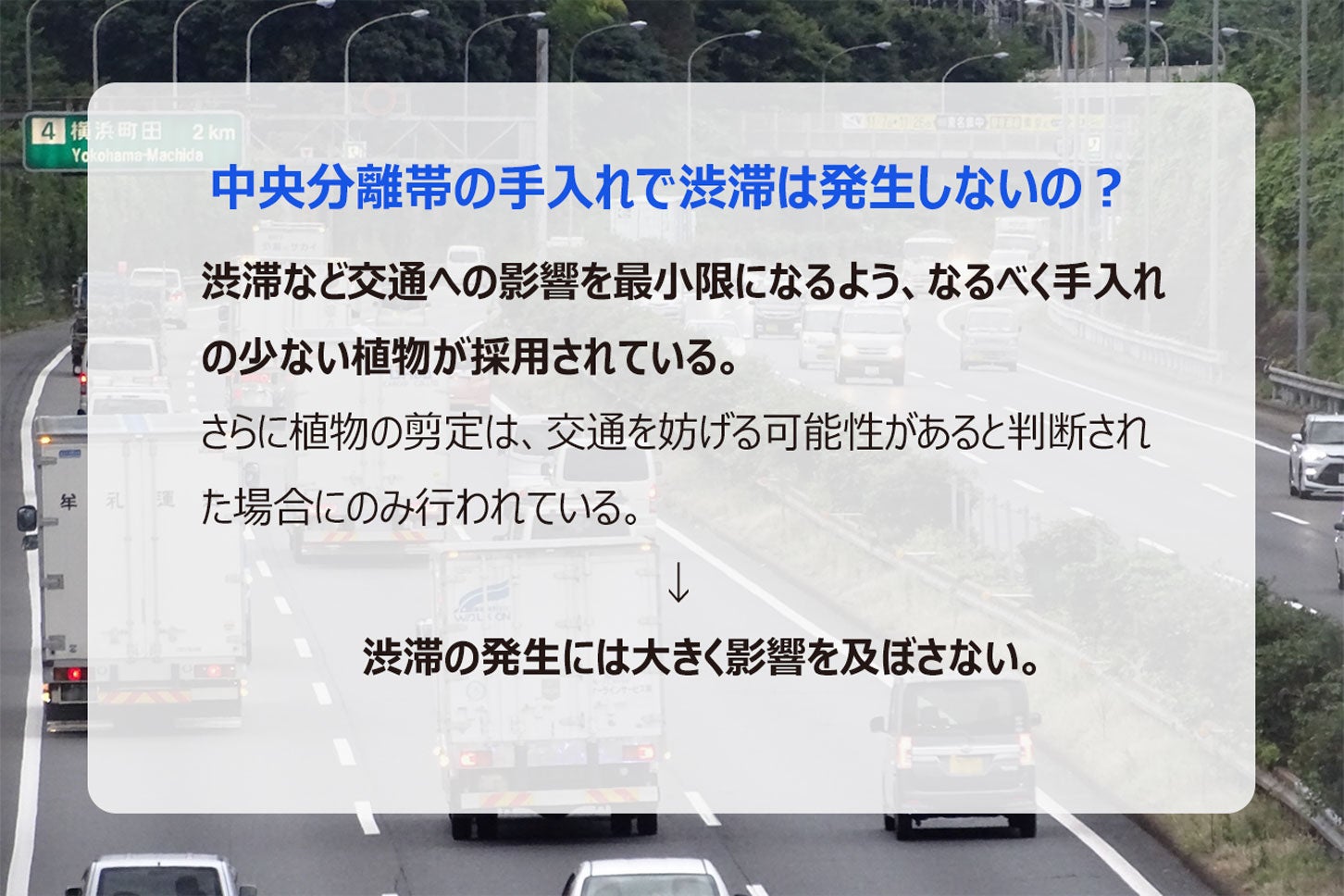 中央分離帯の植物の手入れで渋滞は発生しないの？