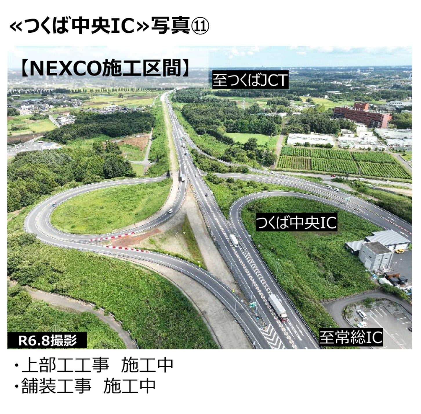 圏央道 つくば中央ICの工事状況。