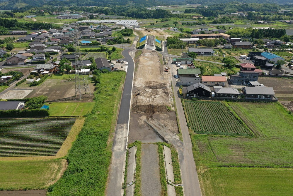 吾平道路の工事状況。2024年5月撮影。