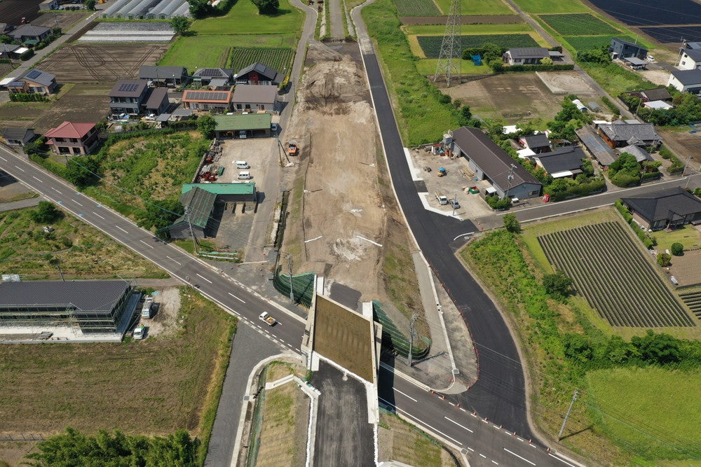 吾平道路の工事状況。2024年5月撮影。