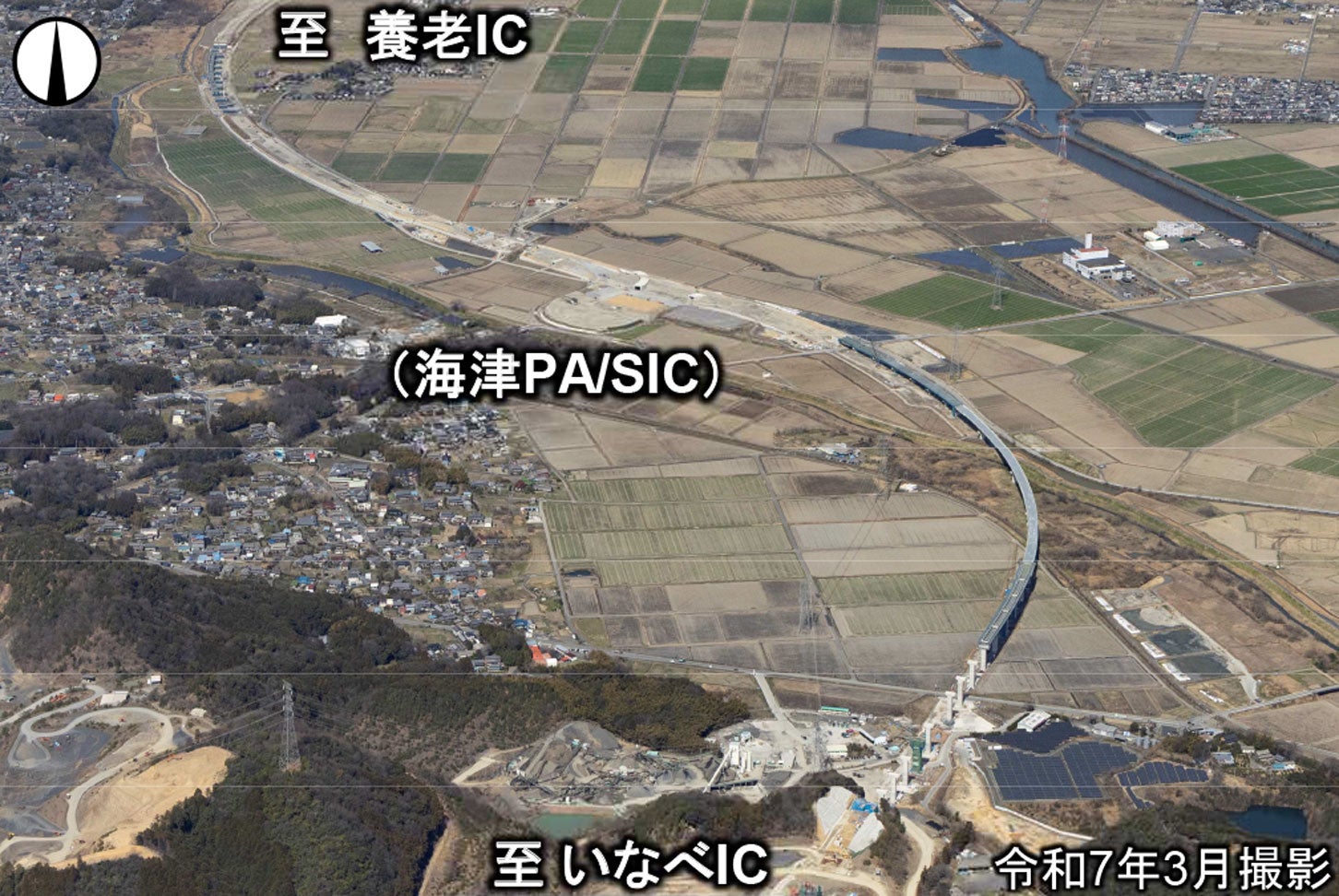 東海環状道 養老IC付近の様子。