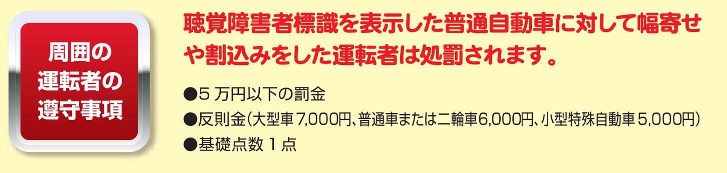 聴覚障害者標識のリーフレット。