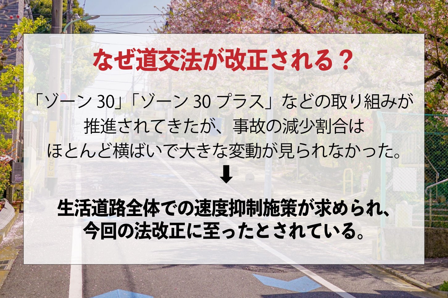 なぜ生活道路の制限速度が改正されるの？