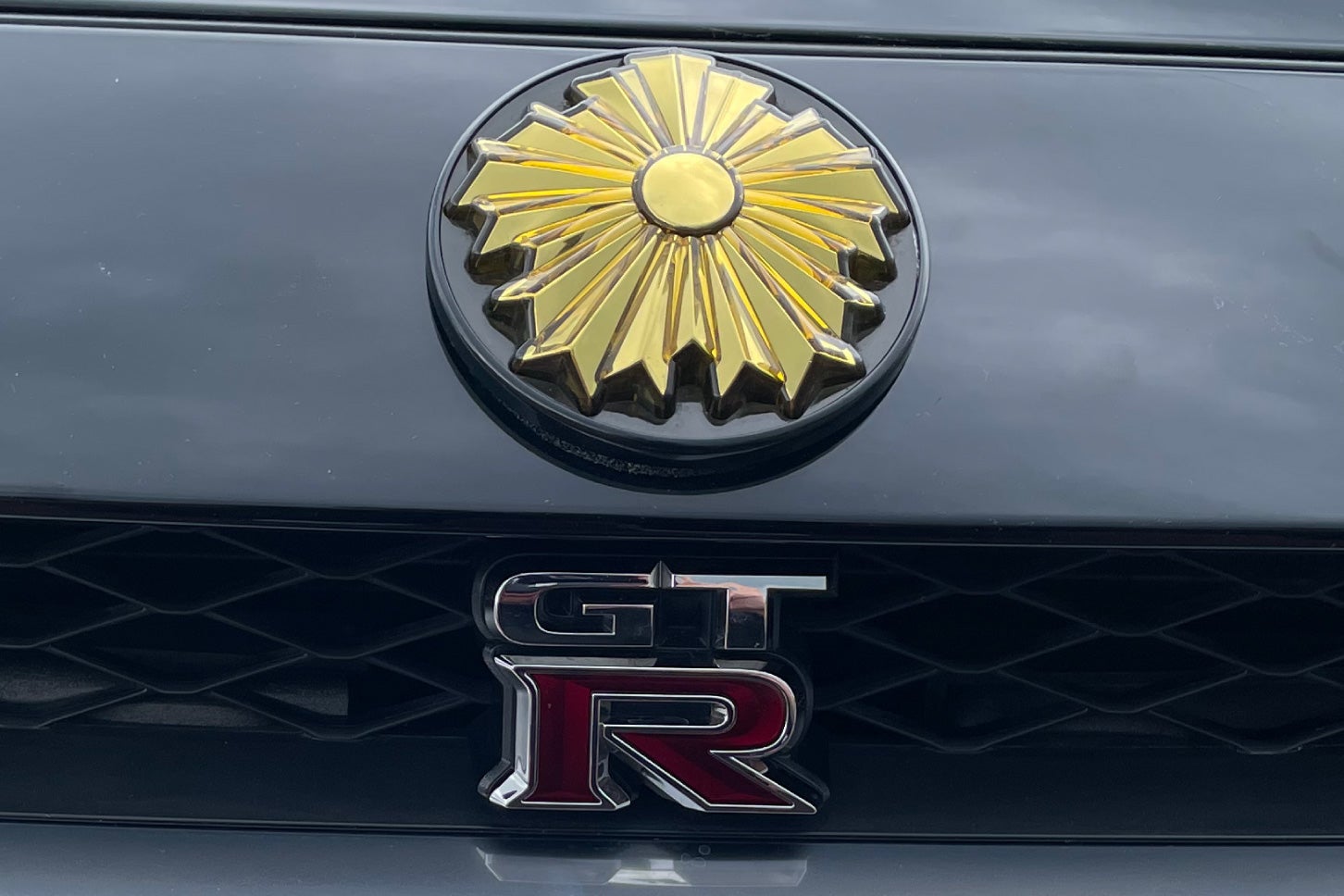 モビリティリゾートもてぎに展示された「日産・GT-R（R35型）」のパトカー。