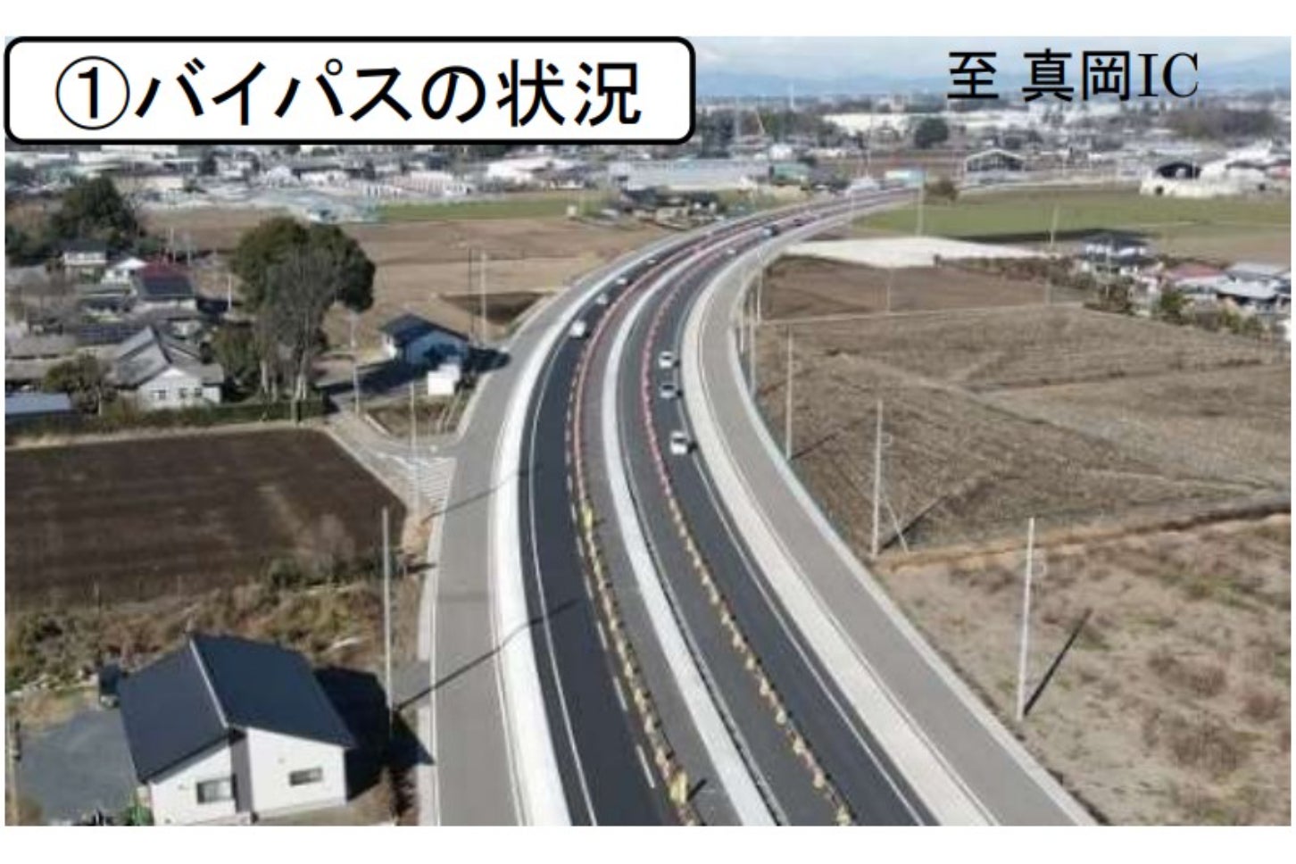 4車線化と立体化が大詰めの真岡南バイパス。