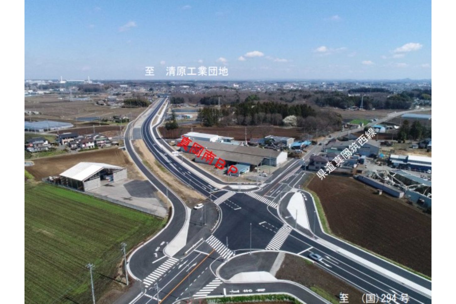 4車線化と立体化が大詰めの真岡南バイパス。