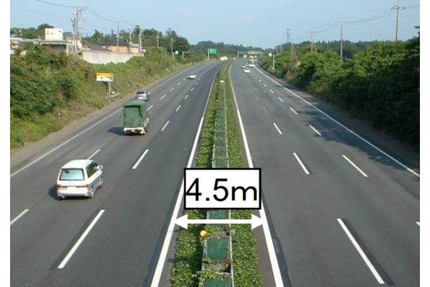 高速道路の中央分離帯の例
