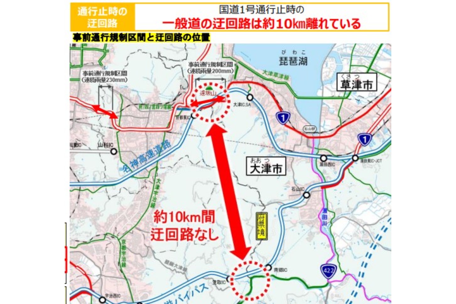 京都・滋賀県境には様々な交通課題がある。