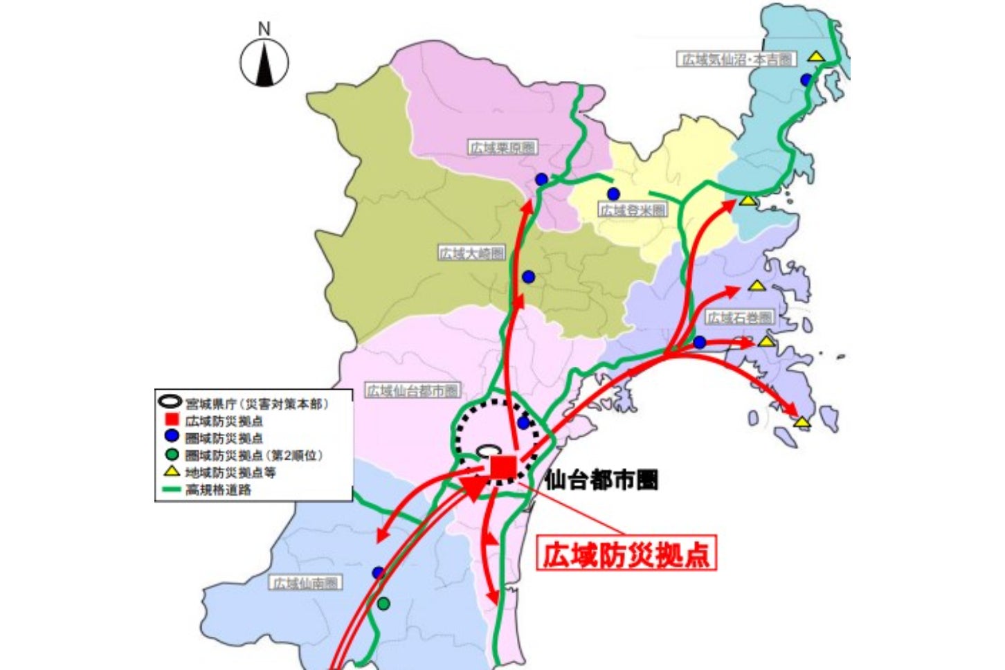 仙台市東部には広域防災拠点があるが、アクセス道路が不十分だ