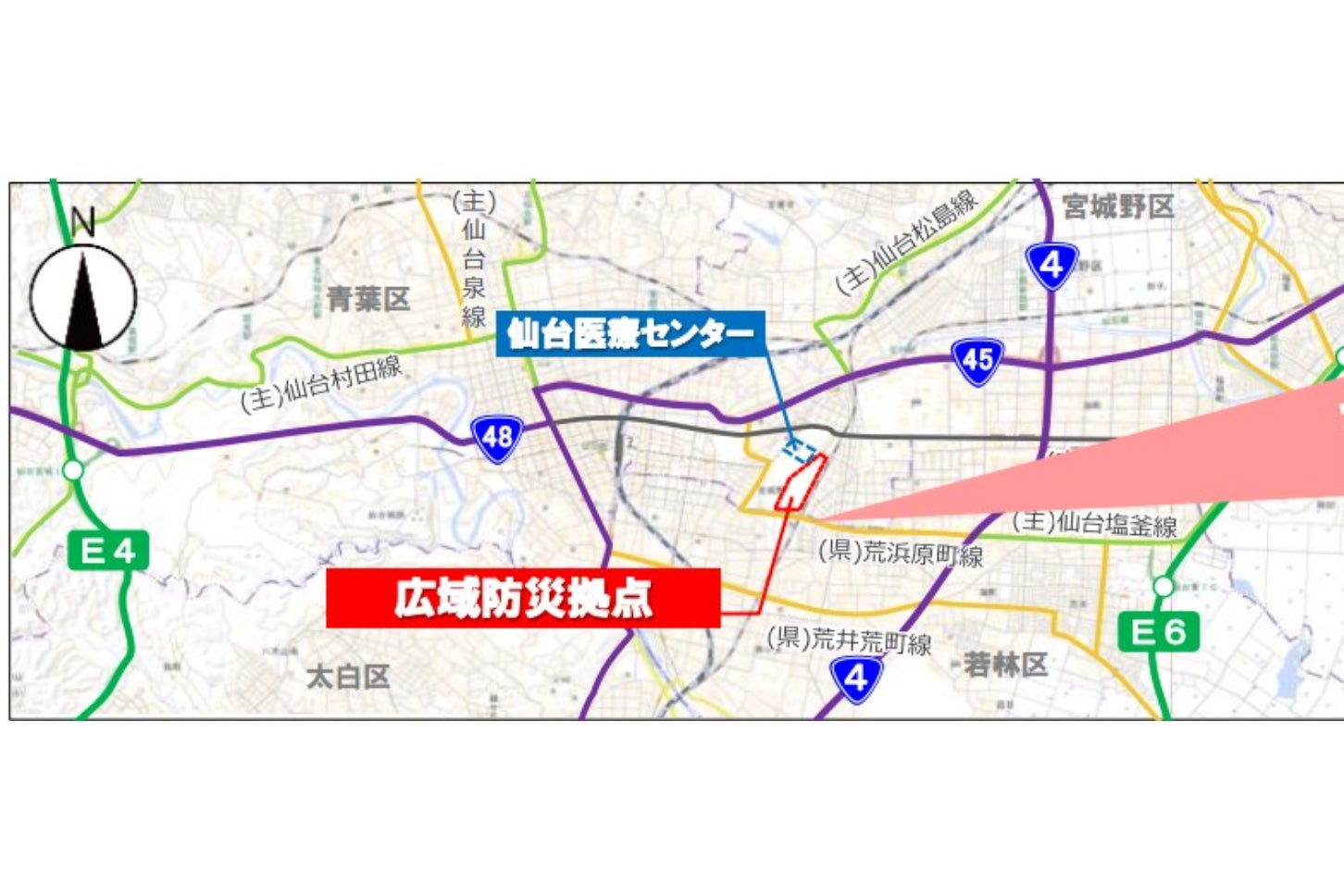 仙台市東部には広域防災拠点があるが、アクセス道路が不十分だ