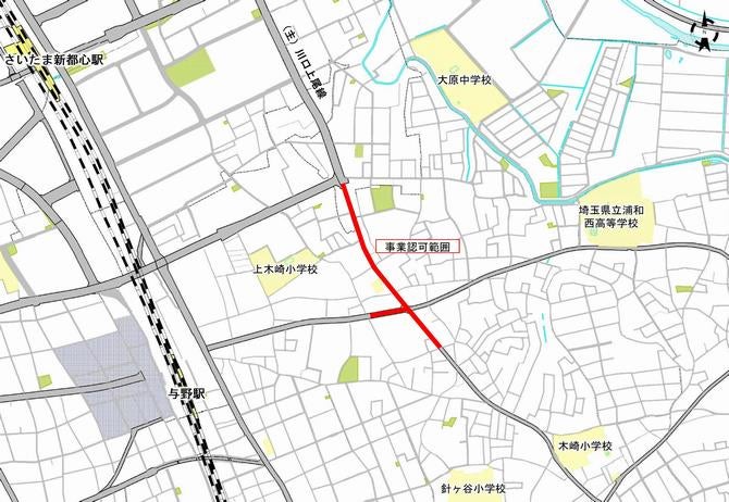 産業道路の上木崎工区の概要