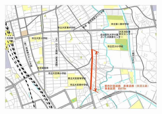 産業道路の天沼工区の概要