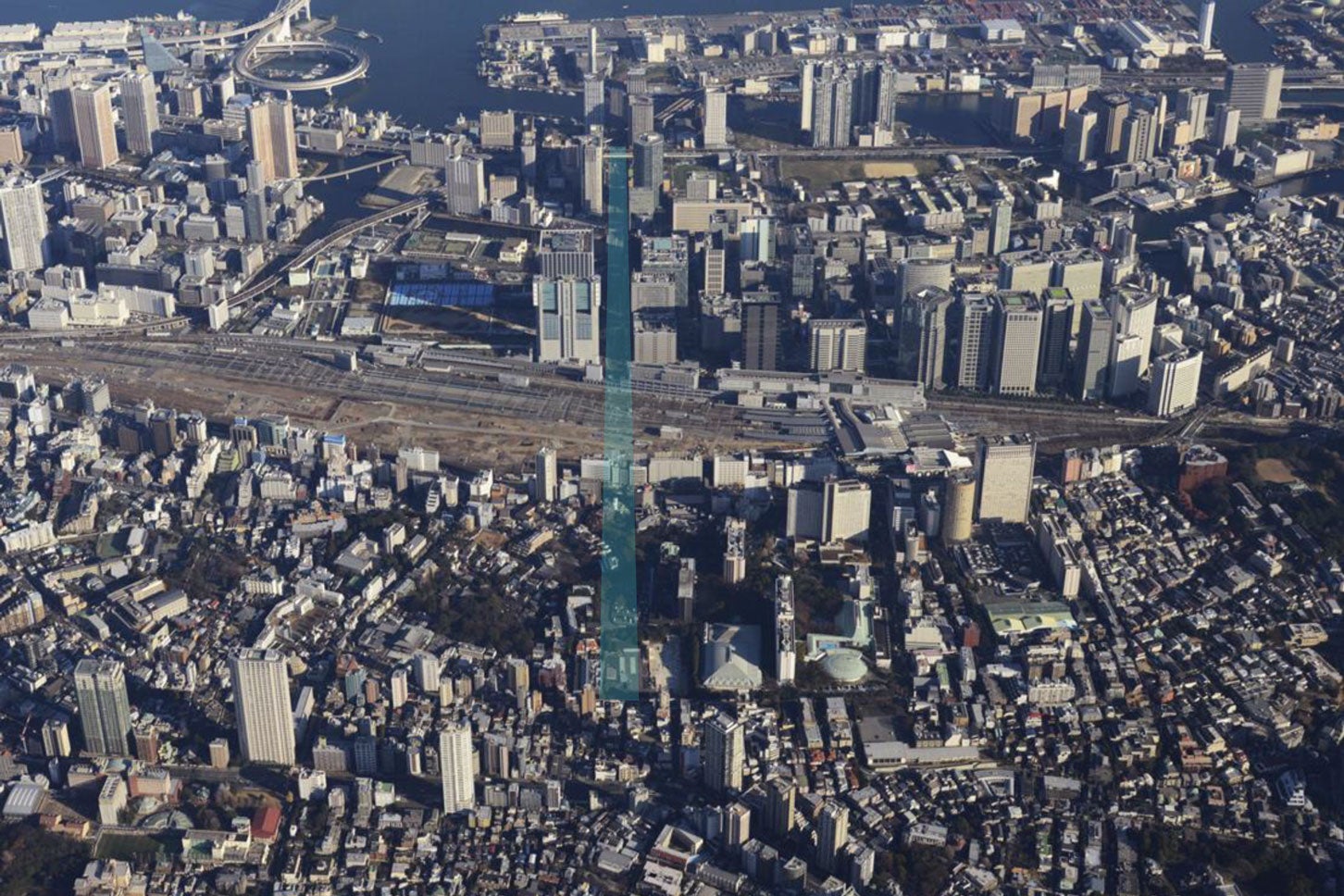 環状第4号線の事業が進められている品川駅付近。