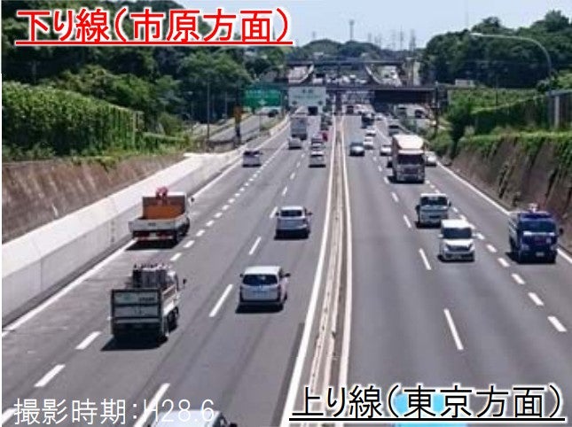 穴川IC~貝塚ICは片側3車線になった。