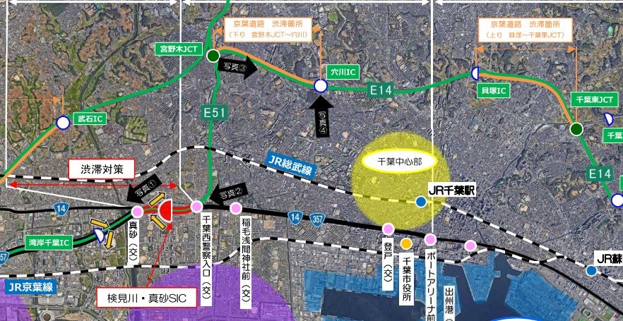 東関東道で新たに「検見川・真砂スマートIC(仮)」が設置予定。