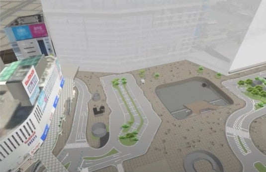 新宿駅西口の駅前広場の再開発イメージ