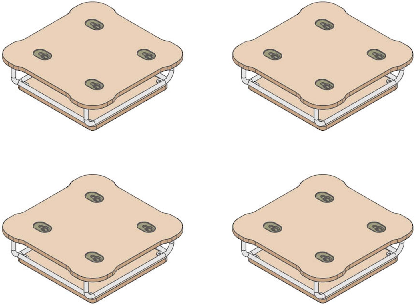 家具モジュールセット「リフレッシュ」（ベースモジュール×4）