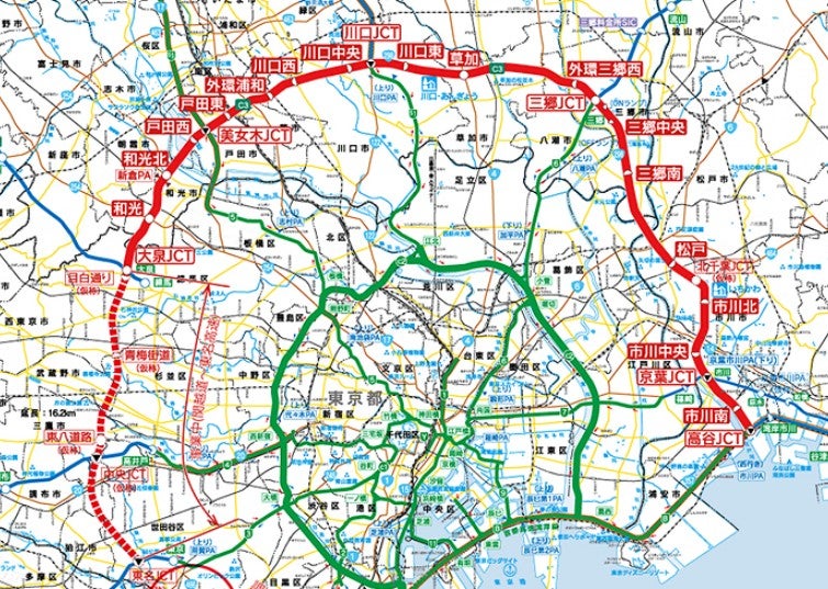 外環道の概要。