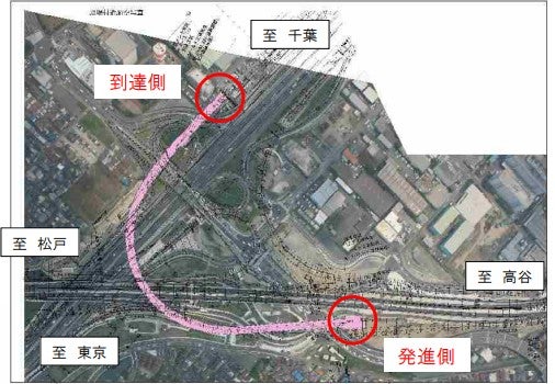 ランプ工事が進む京葉JCT。