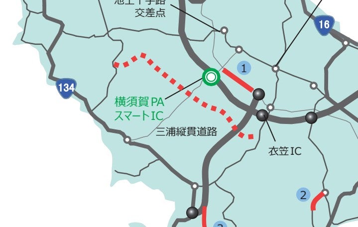 三浦半島中央道路は最終的に武山方面へ延伸される計画だ。