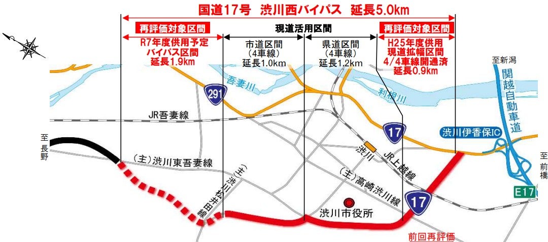 建設が進む上信道「渋川西バイパス」
