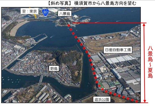 国道357号「東京湾岸道路」夏島工区の概要。