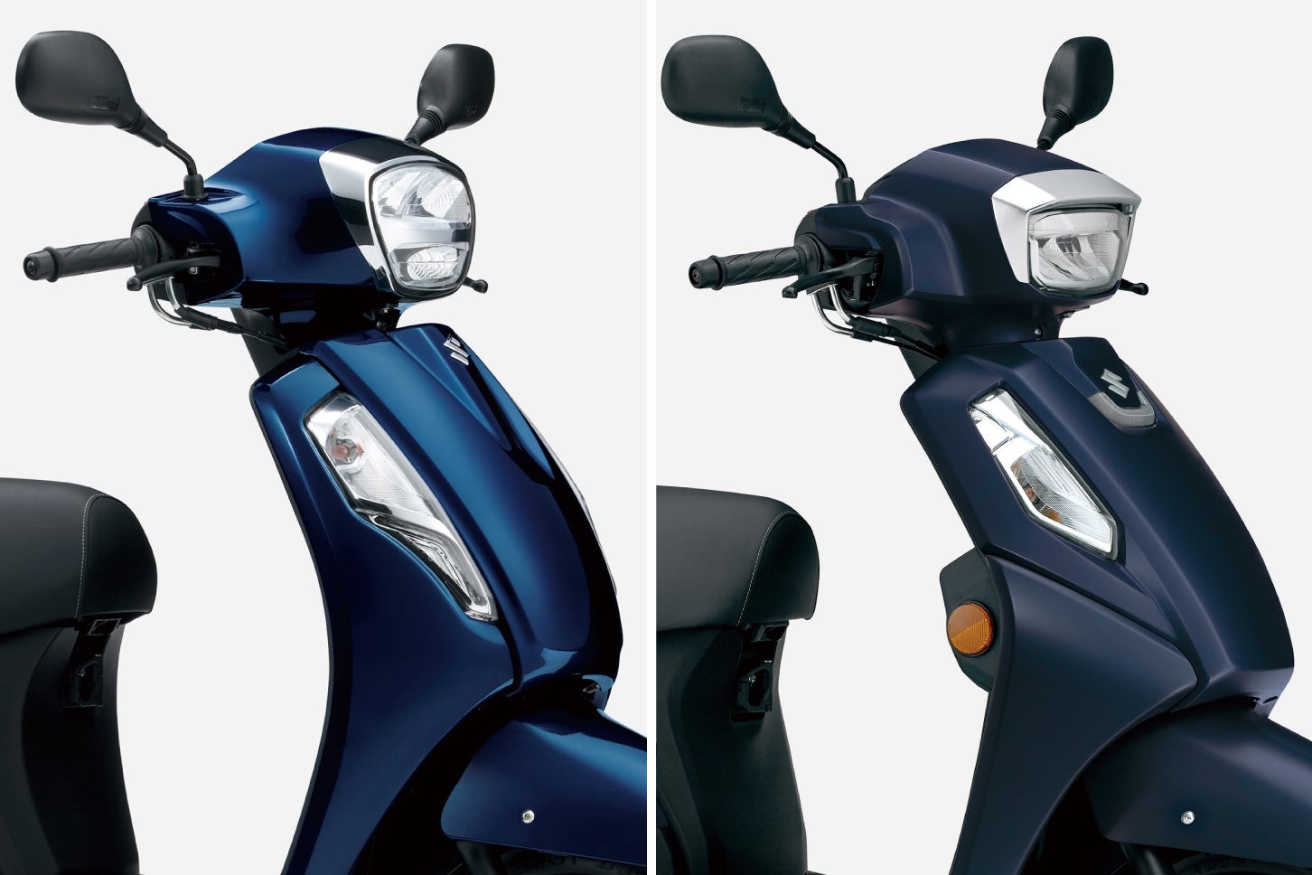 新旧アドレス125比較。左が2022年モデルで、右が2025年モデル
