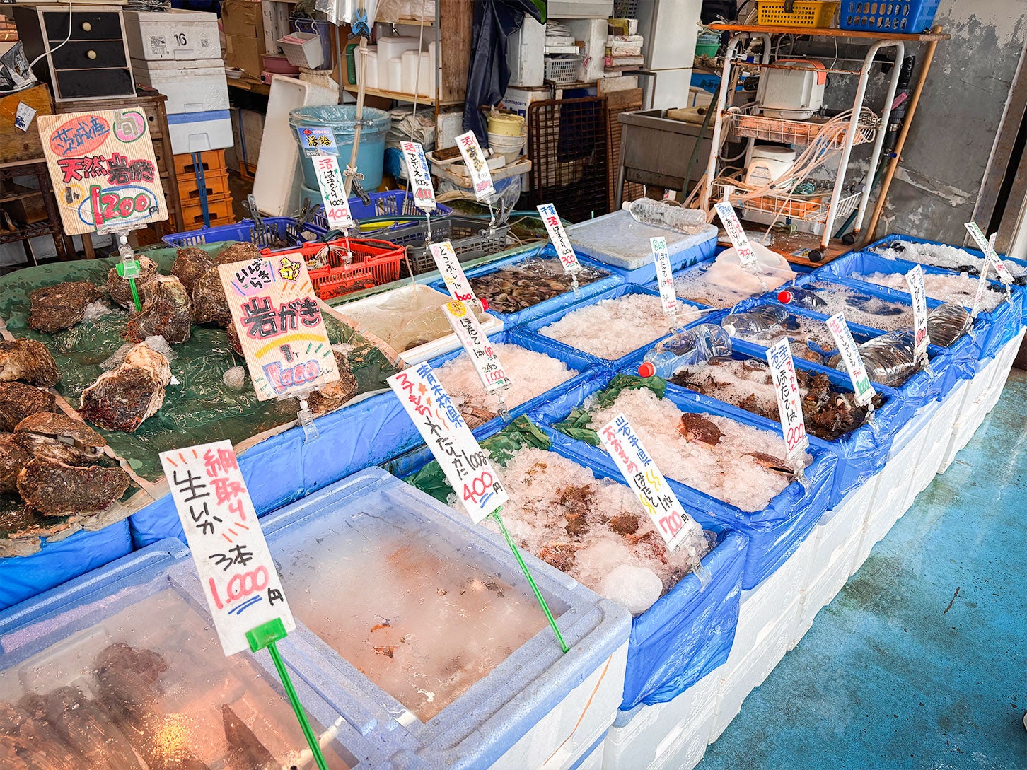 海産物コーナーです。