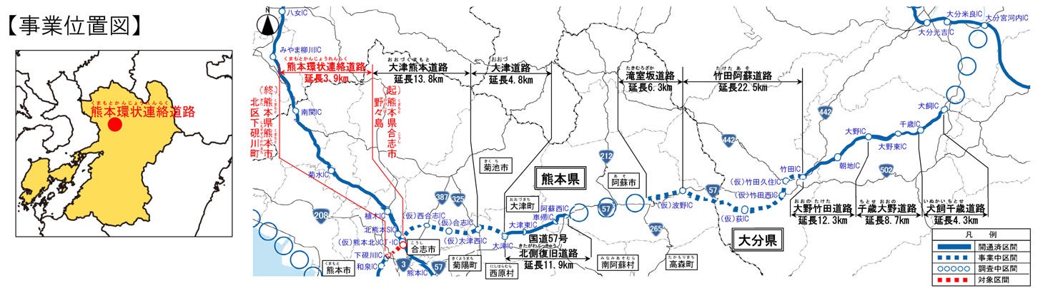 熊本環状連絡道路の概要。