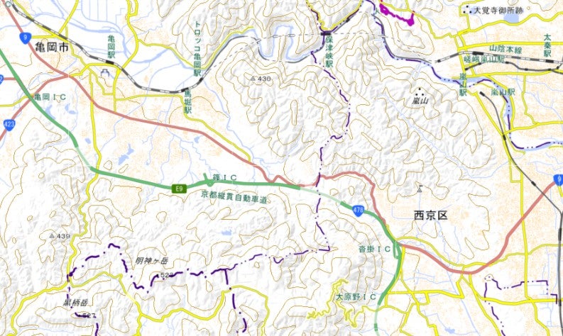 国道9号の老ノ坂峠
