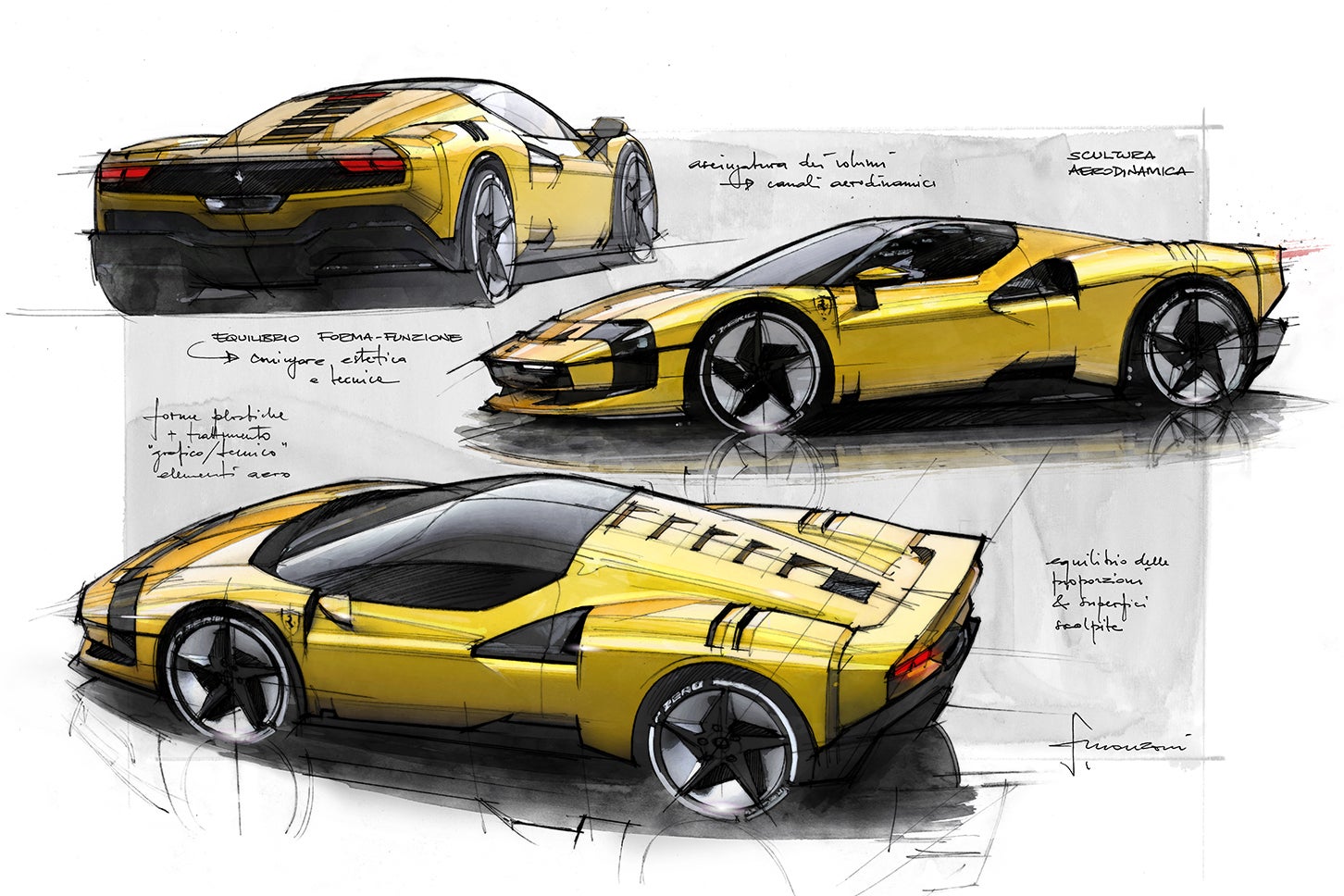 フェラーリSC40デザインスケッチ|Ferrari SC40 design sketch