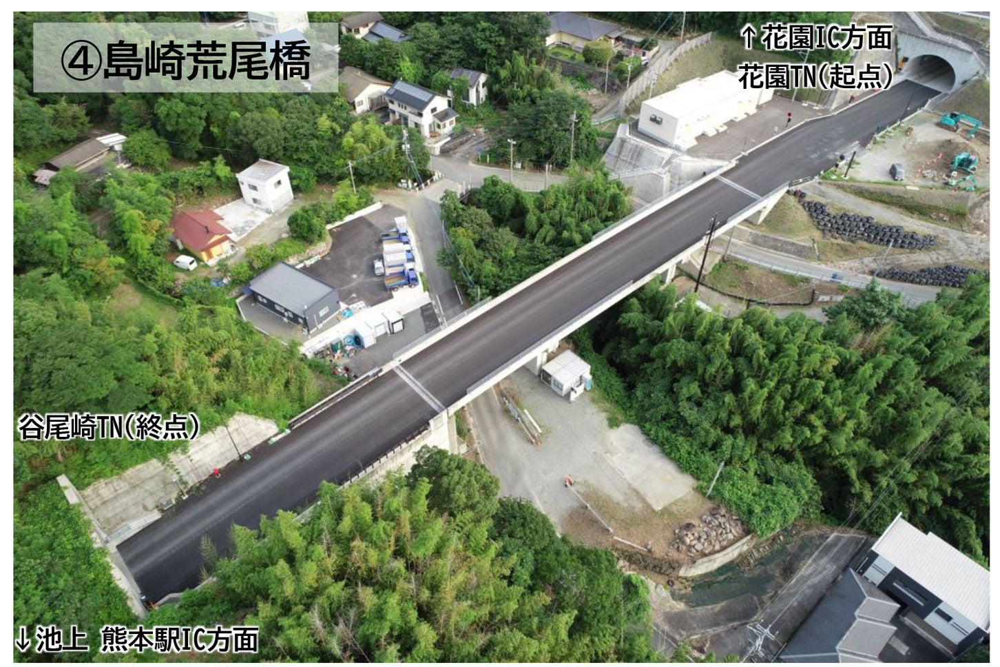 熊本西環状道路（池上工区）の工事進捗状況。