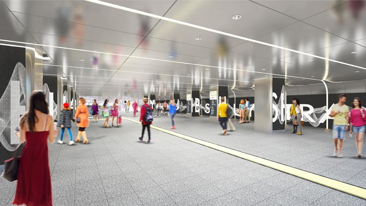再開発後の渋谷駅のイメージパース。