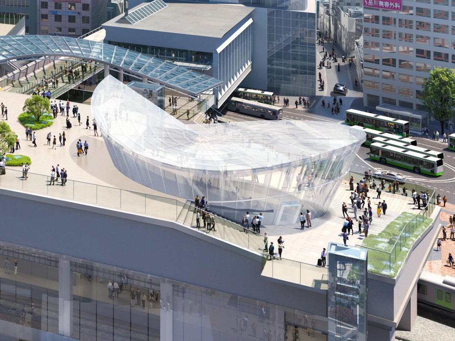 再開発後の渋谷駅のイメージパース。