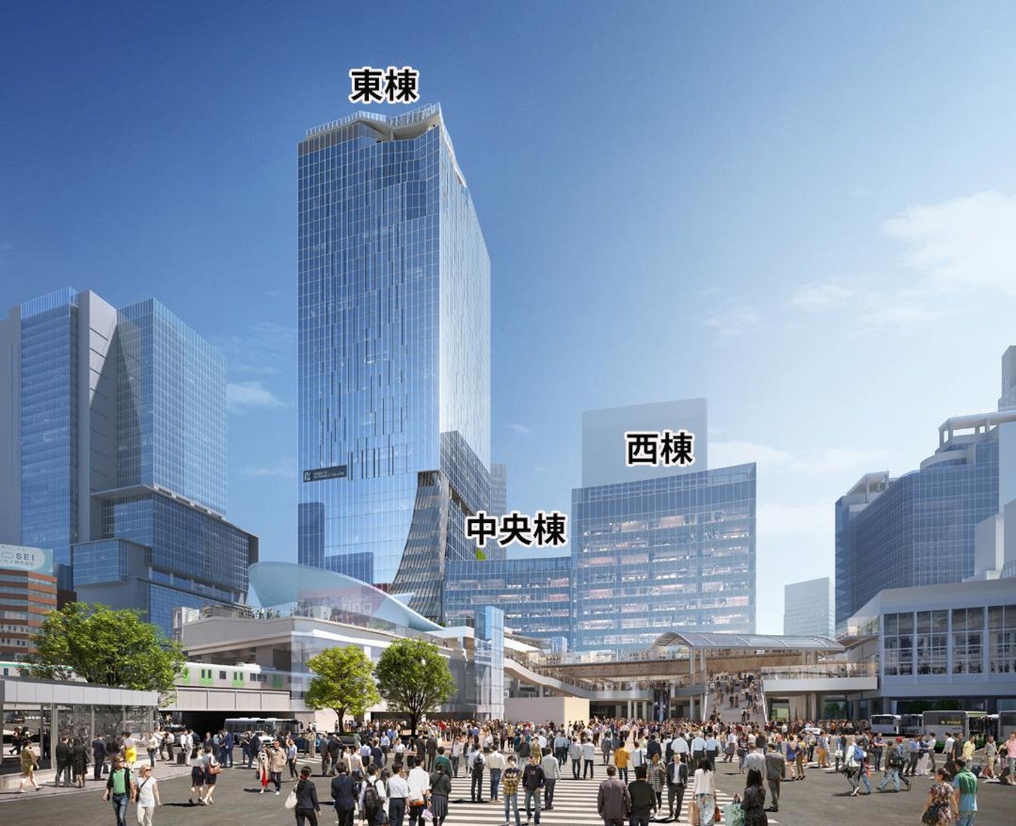 再開発後の渋谷駅のイメージパース。