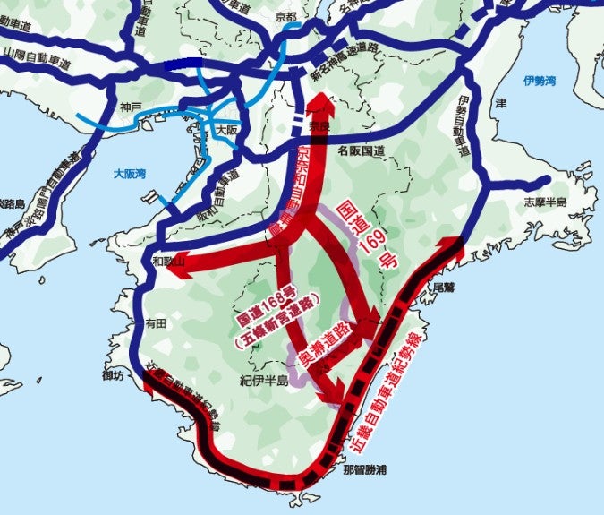 奈良中部熊野道路の概要。